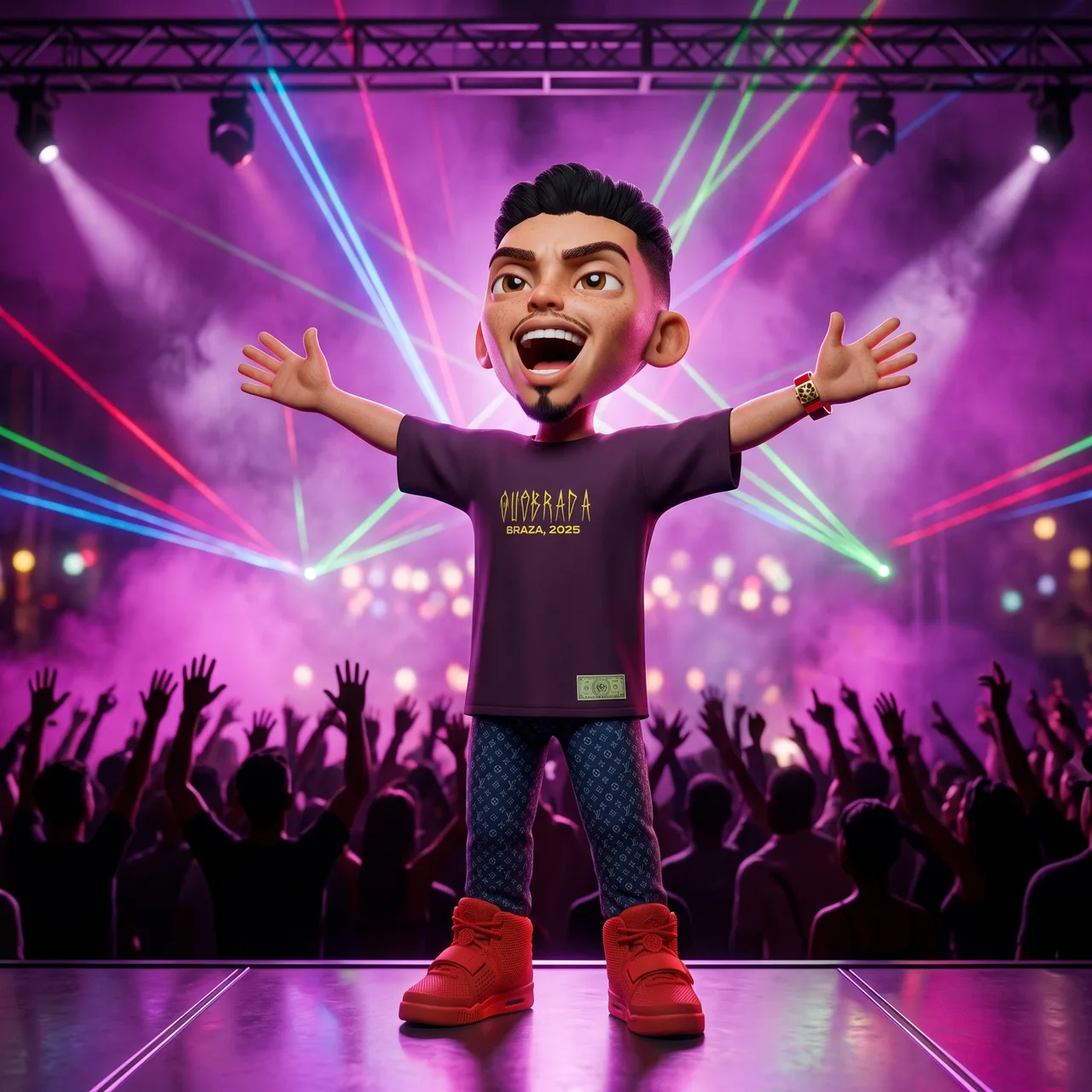 O BZ depois: no palco, com os lasers