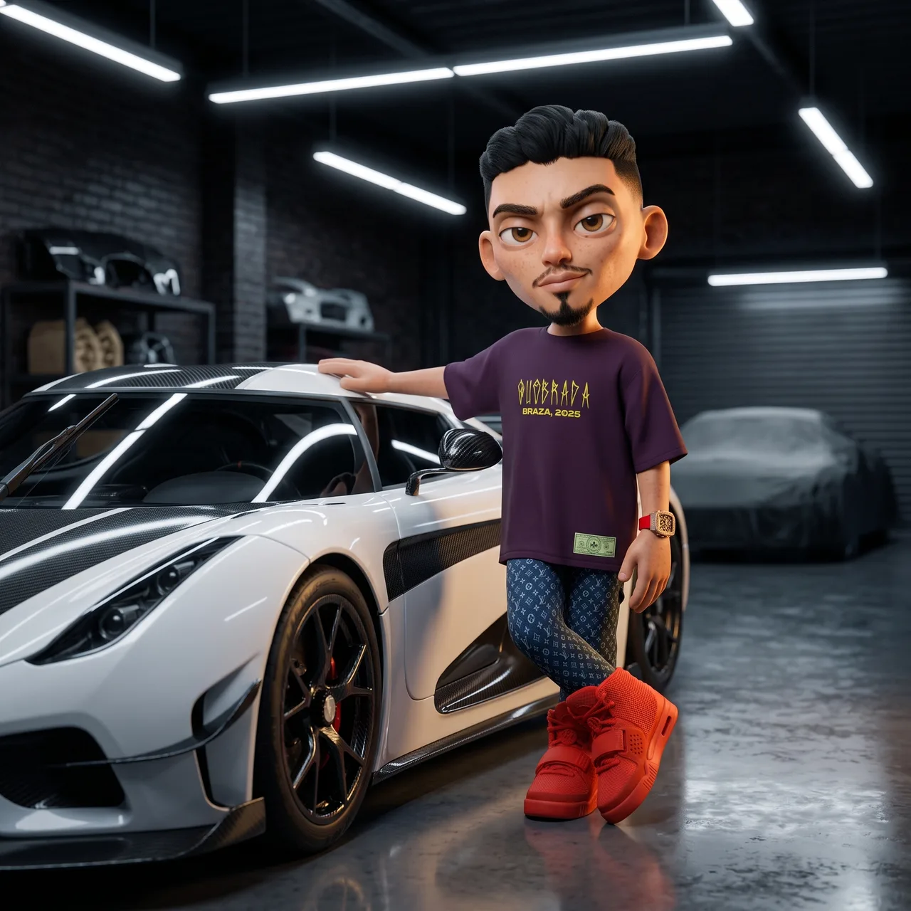 O BZ depois: na garagem, com o carro